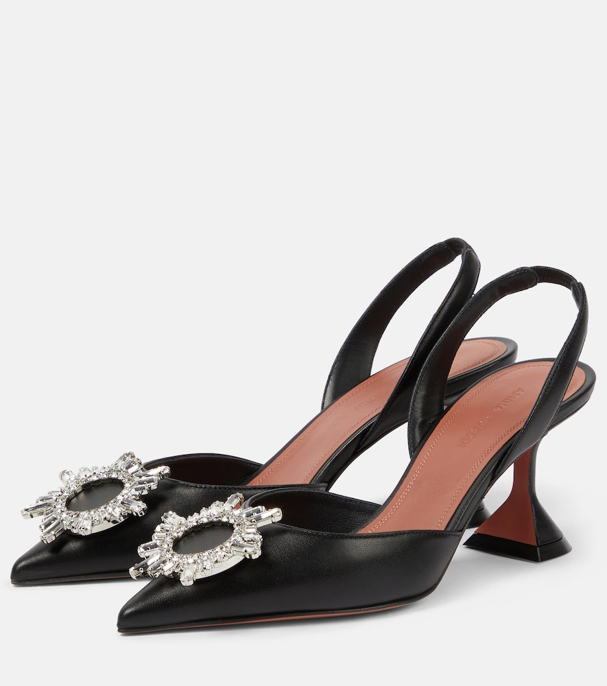 Amina Muaddi Begum 70 leather slingback pumps