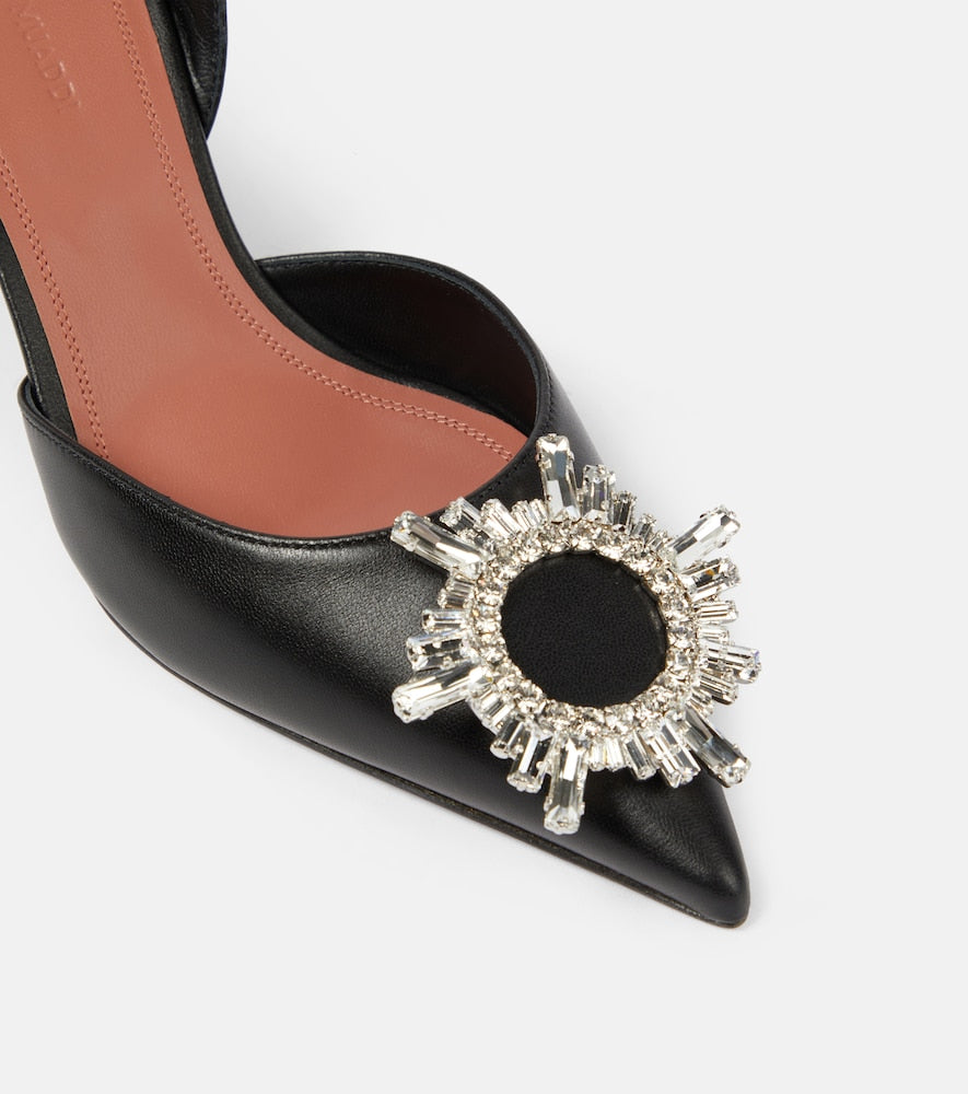 Amina Muaddi Begum 70 leather slingback pumps