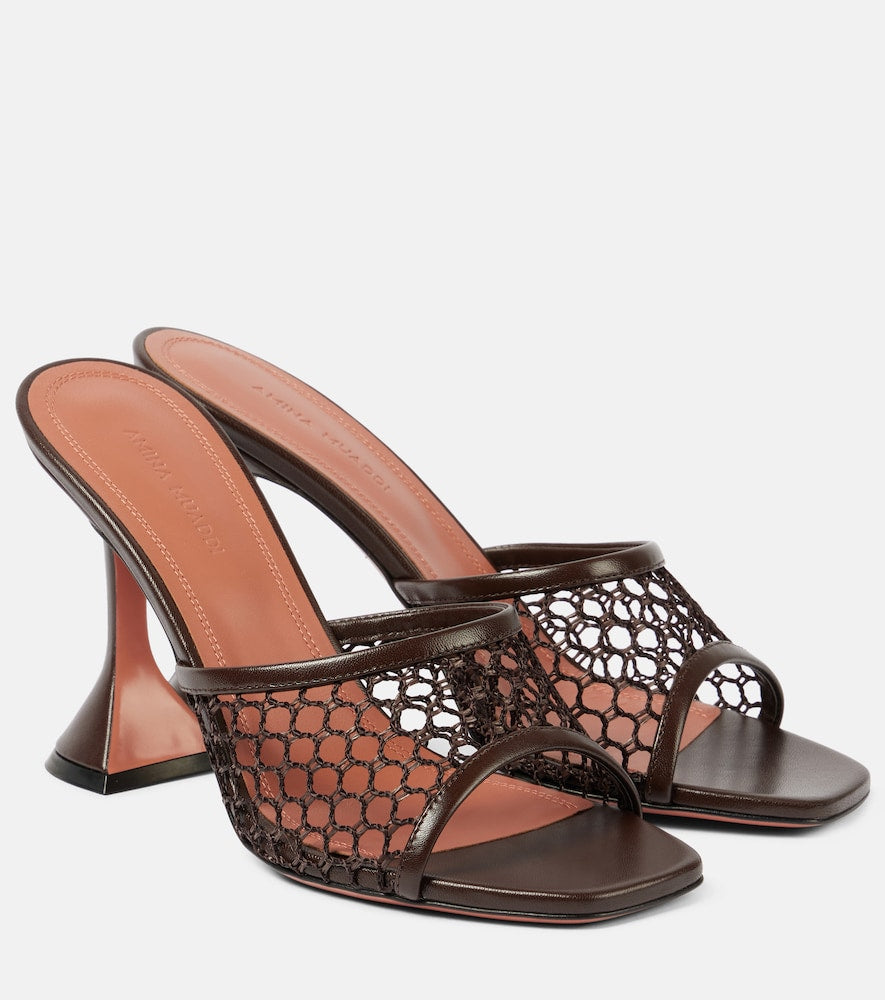 Amina Muaddi Lupita 95 mesh mules - Amina Muaddi Lupita 95 网布穆勒鞋