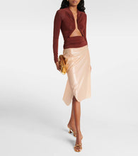 Amina Muaddi Henson 70 metallic leather mules