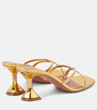 Amina Muaddi Henson 70 metallic leather mules