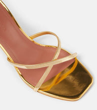 Amina Muaddi Henson 70 metallic leather mules