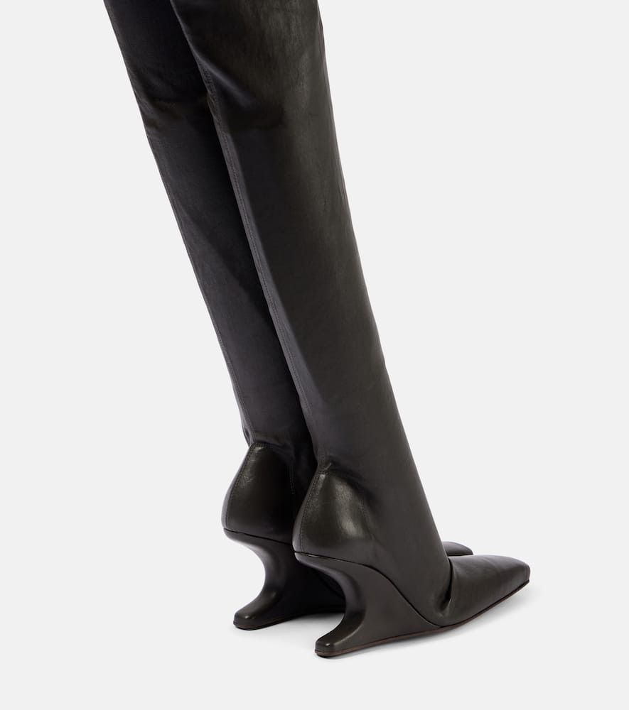Rick Owens Cantilever leather over-the-knee boots
