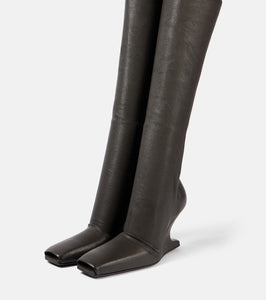 Rick Owens Cantilever leather over-the-knee boots