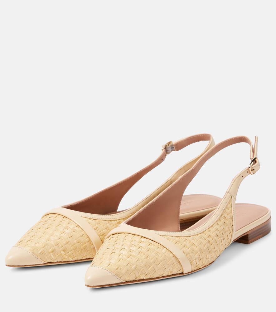Malone Souliers Jama raffia slingback ballet flats