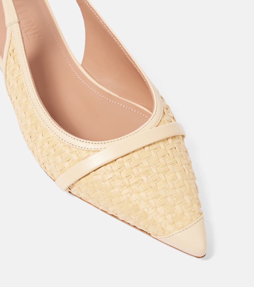 Malone Souliers Jama raffia slingback ballet flats
