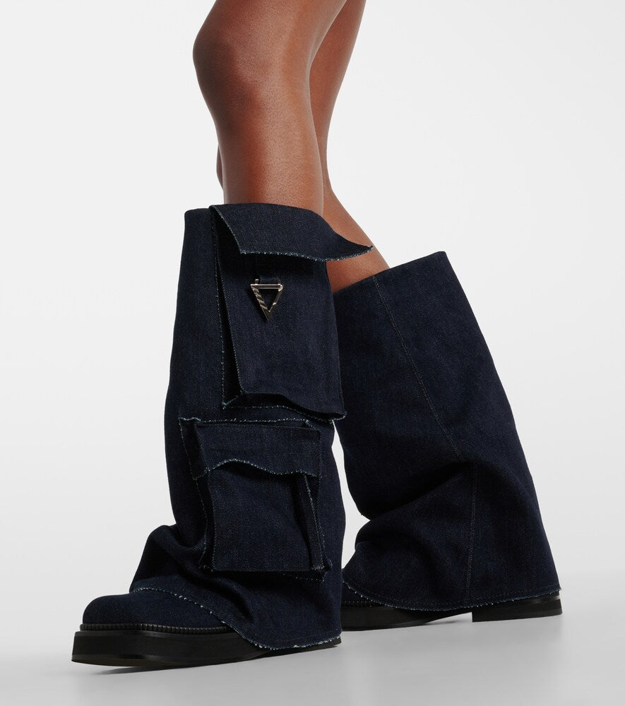 The Attico Robin denim combat boots