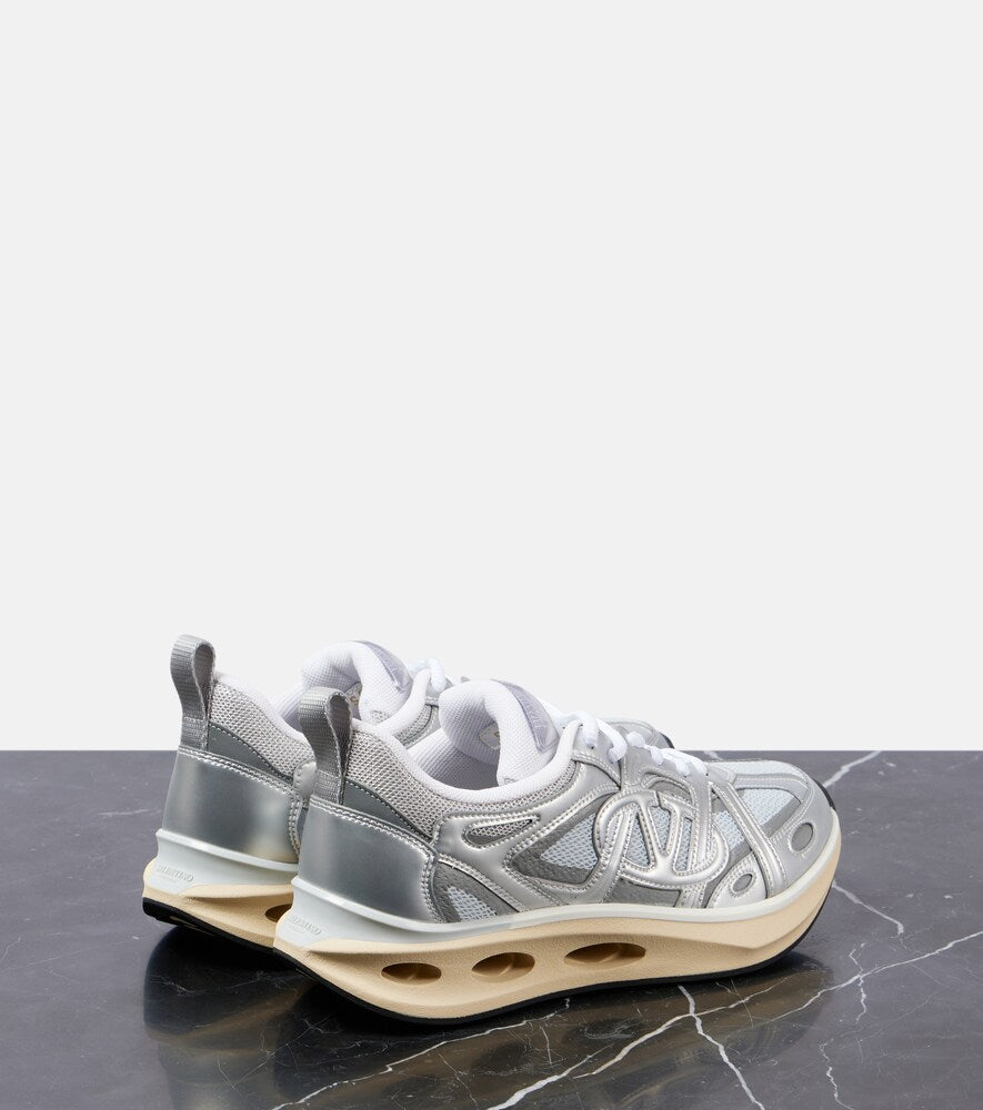 Valentino Garavani VLogo Easyjog leather-trimmed sneakers