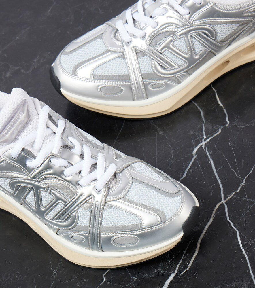 Valentino Garavani VLogo Easyjog leather-trimmed sneakers