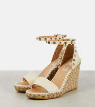 Valentino Garavani Rockstud 105 leather espadrille wedges