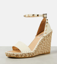 Valentino Garavani Rockstud 105 leather espadrille wedges