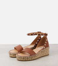 Valentino Garavani Rockstud 55 leather espadrille wedges