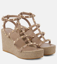 Valentino Garavani Torchon leather wedge espadrilles