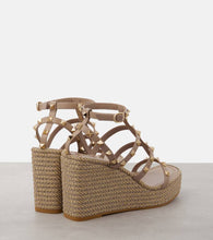 Valentino Garavani Torchon leather wedge espadrilles