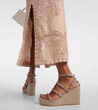 Valentino Garavani Torchon leather wedge espadrilles