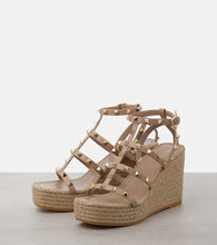 Valentino Garavani Torchon leather wedge espadrilles
