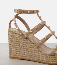 Valentino Garavani Torchon leather wedge espadrilles