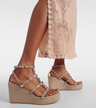 Valentino Garavani Torchon leather wedge espadrilles