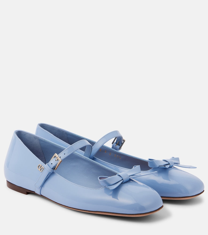 Valentino Garavani Romance Bow patent leather Mary Jane flats