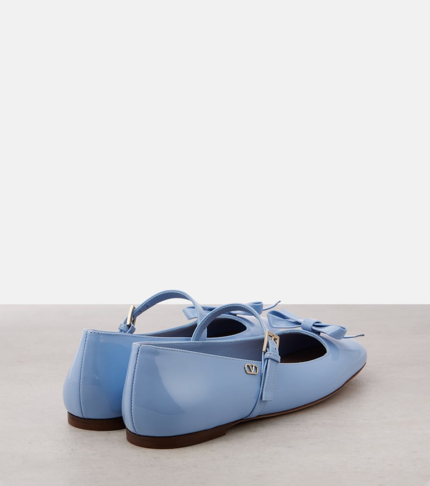 Valentino Garavani Romance Bow patent leather Mary Jane flats