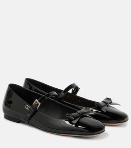 Valentino Garavani Romance Bow patent leather Mary Jane flats