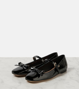 Valentino Garavani Romance Bow patent leather Mary Jane flats