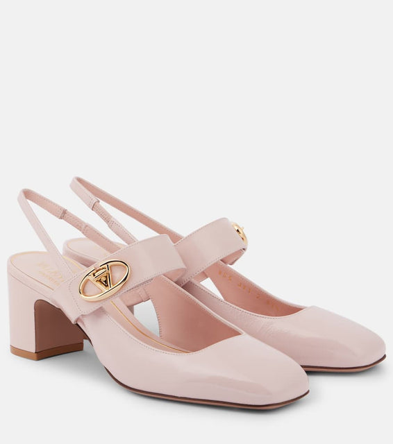 Valentino Garavani VLogo patent leather slingback pumps