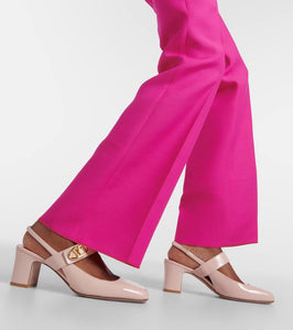 Valentino Garavani VLogo patent leather slingback pumps