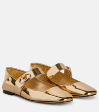 Valentino Garavani VLogo Locker mirrored leather Mary Jane flats
