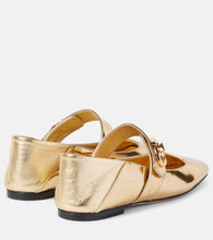 Valentino Garavani VLogo Locker mirrored leather Mary Jane flats