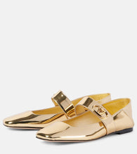 Valentino Garavani VLogo Locker mirrored leather Mary Jane flats