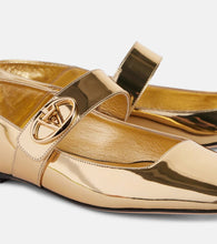 Valentino Garavani VLogo Locker mirrored leather Mary Jane flats