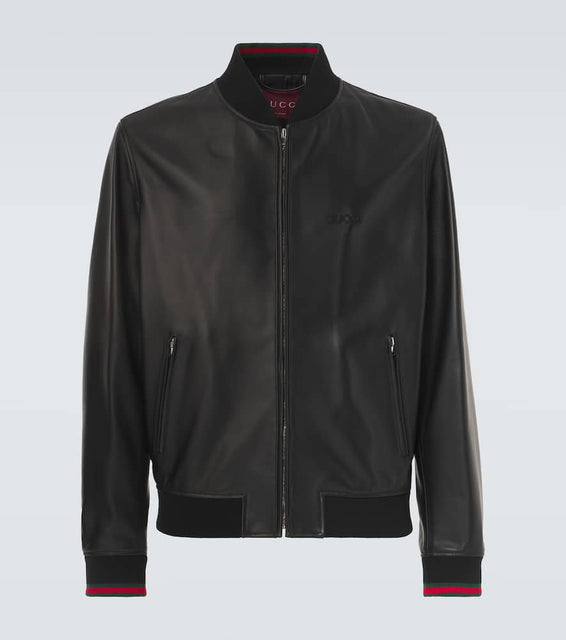 Gucci Leather bomber jacket