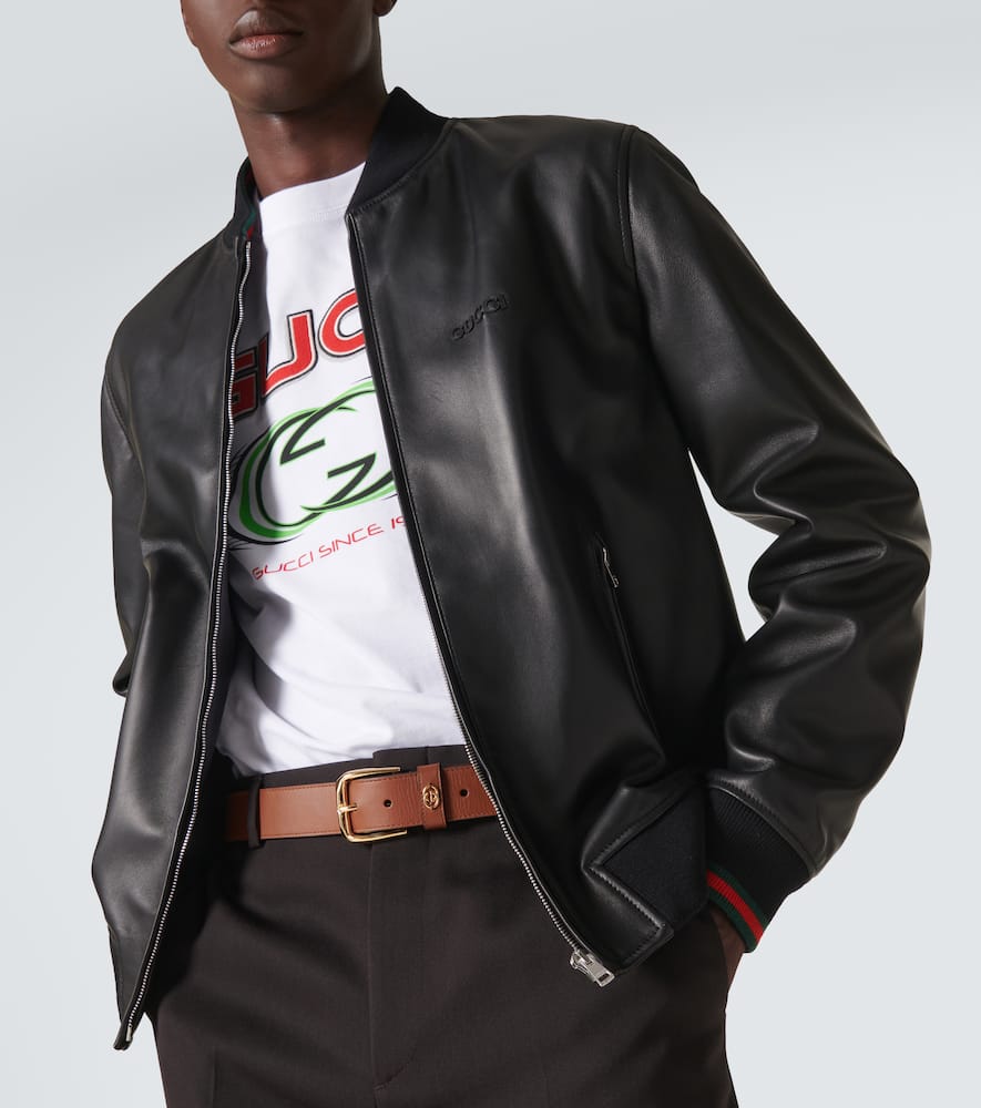 Gucci Leather bomber jacket