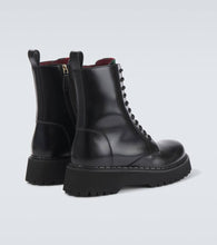 Gucci Web Stripe leather lace-up boots