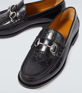 Gucci Horsebit GG-embossed leather loafers