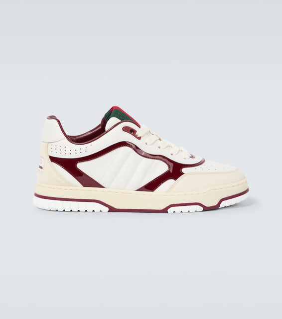 Gucci Re-Web suede-trimmed leather sneakers