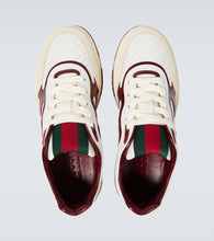 Gucci Re-Web suede-trimmed leather sneakers