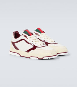 Gucci Re-Web suede-trimmed leather sneakers