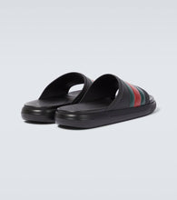 Gucci Web rubber slides