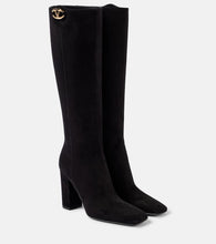 Valentino Garavani VLogo suede knee-high boots