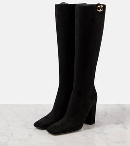 Valentino Garavani VLogo suede knee-high boots