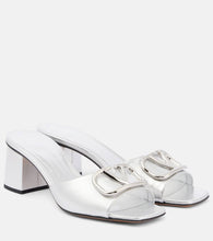Valentino Garavani VLogo Signature metallic leather mules