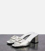 Valentino Garavani VLogo Signature metallic leather mules