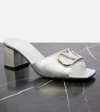Valentino Garavani VLogo Signature metallic leather mules