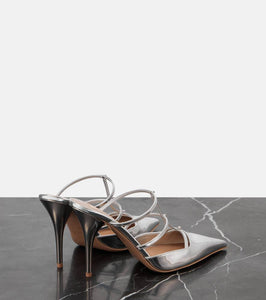 Valentino Garavani Wispy Rockstud metallic leather mules