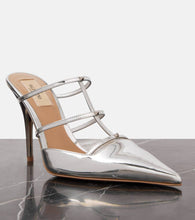 Valentino Garavani Wispy Rockstud metallic leather mules
