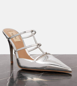 Valentino Garavani Wispy Rockstud metallic leather mules