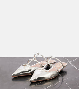 Valentino Garavani Rockstud metallic leather flats