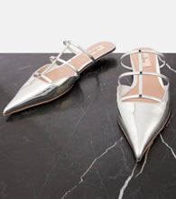 Valentino Garavani Rockstud metallic leather flats